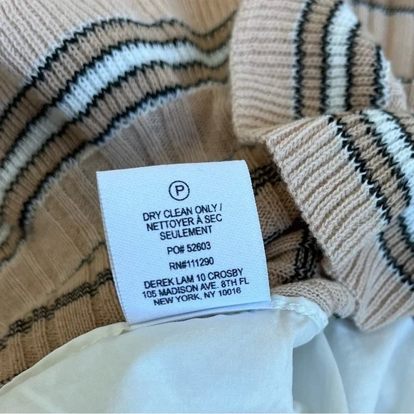 Derek Lam Sheer Striped Crewneck Sweater in Nude Multi - Picture 7 of 7